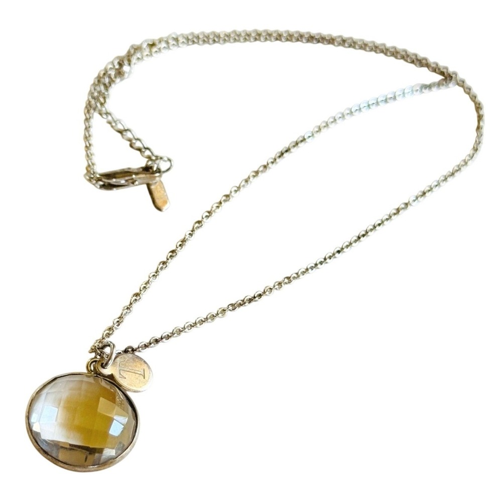 HDM Crystal‎ initial T Necklace collar rare India Sterling Silver .925 chain